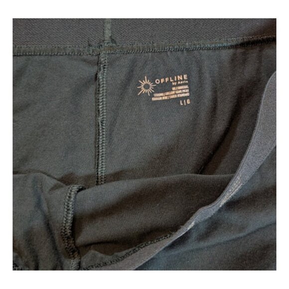 Athleisure Offline by Aerie High-Waist Leggings Workout Dark Green Casual Size L - Picture 6 of 9